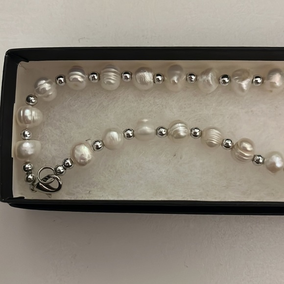 NWT SILVER & FRESHWATER PEARL NECKLACE 🔥🔥 - Picture 2 of 7